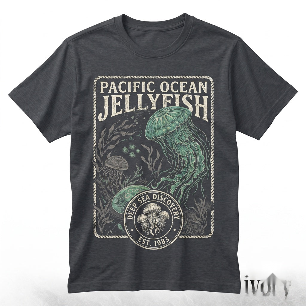 Vintage Jellyfish Ocean Graphic Marine Life Underwater Aesthetic Retro Sea Creature Aquarium Art Gift Unisex TShirt