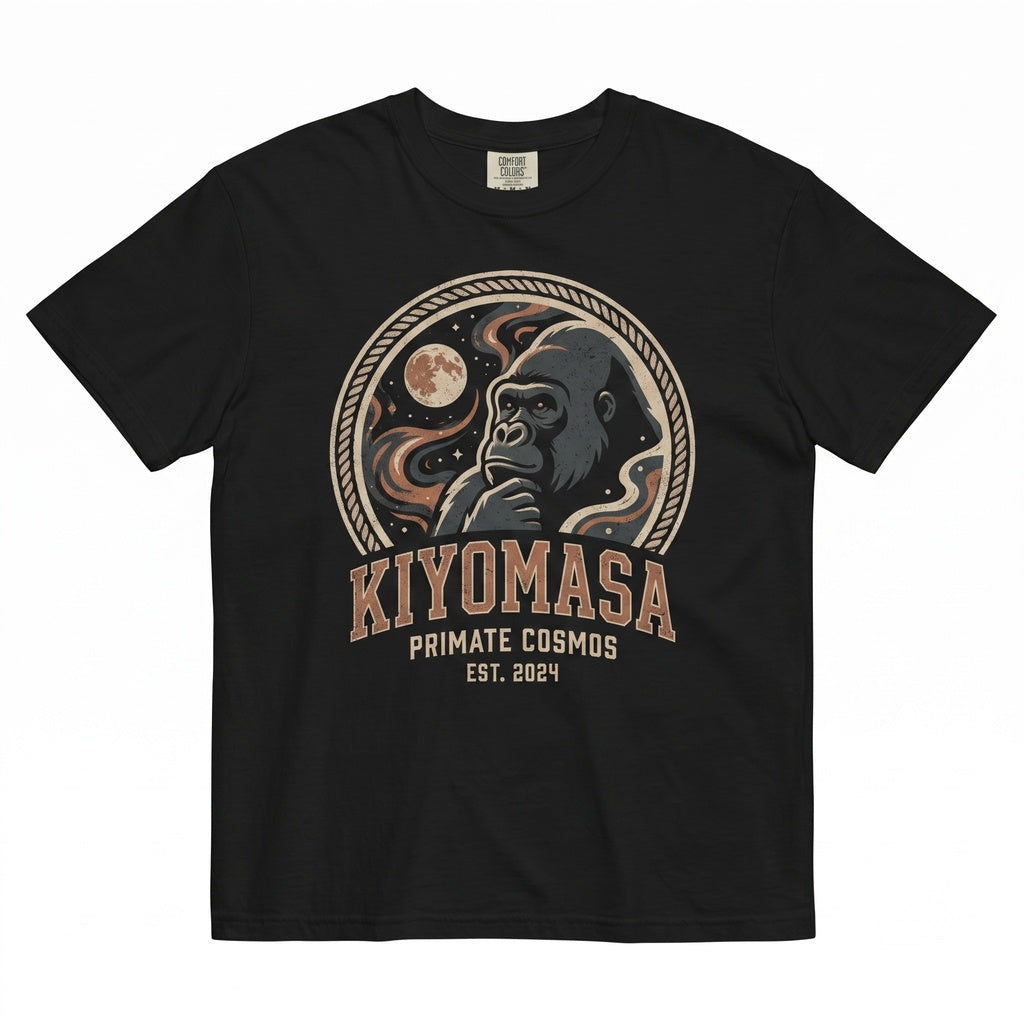 Retro 90s Gorilla Howling at Full Moon Animal Graphic Unisex TShirt