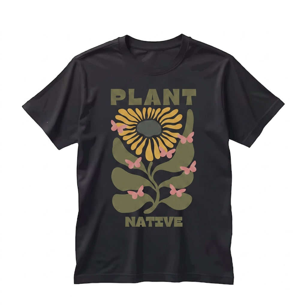 Floral Plant Native Cotton Canvas Graphic Print Botanical Nature Lover Gift Gardener Unisex TShirt