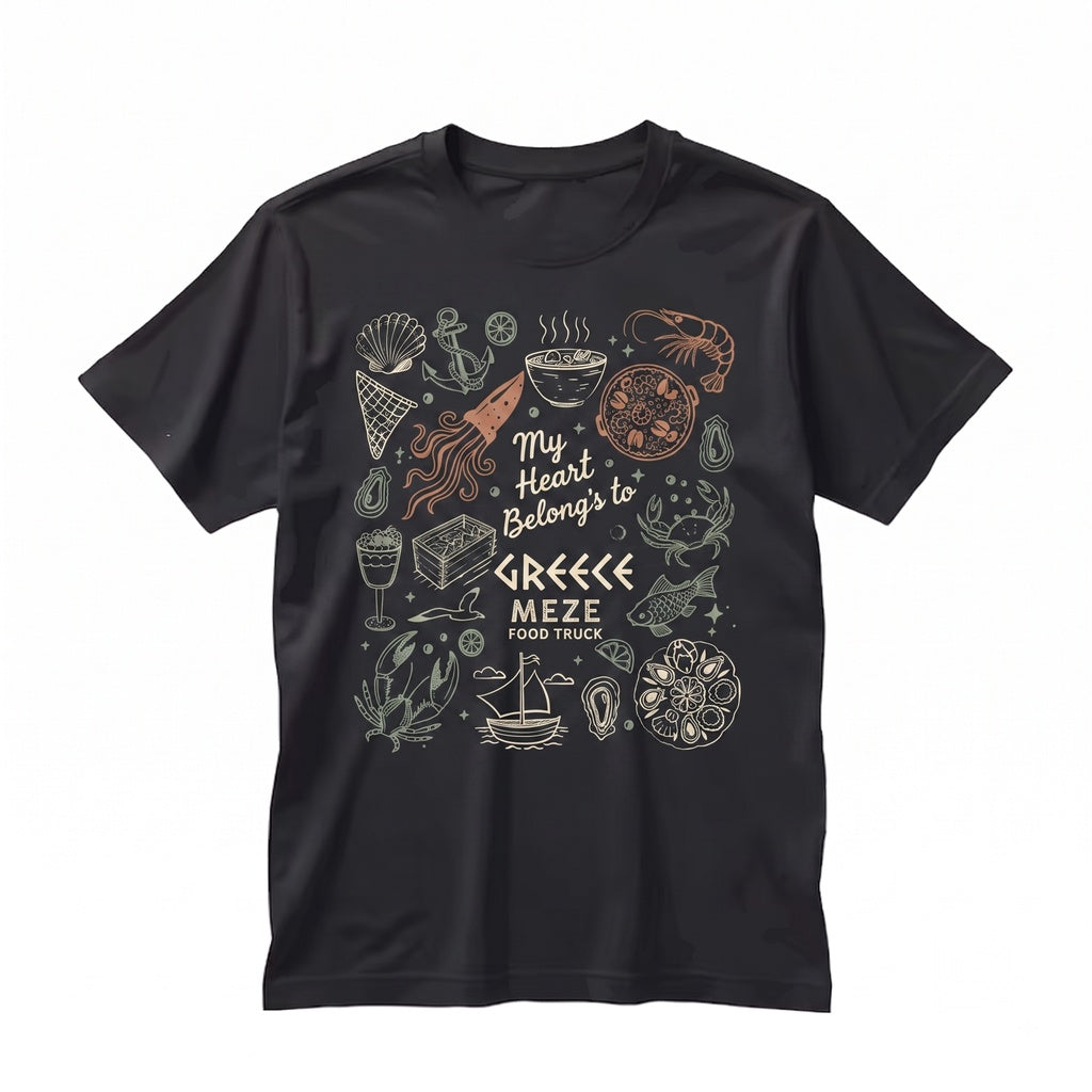 Retro Greek Seafood Lover Graphic Vacation Unisex TShirt