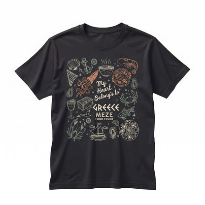 Retro Greek Seafood Lover Graphic Vacation Unisex TShirt