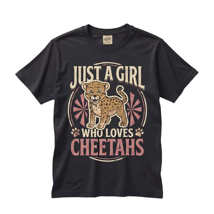 Just A Girl Who Loves Cheetahs African Savanna Safari Wildlife Zookeeper Zoologist Graphic Gift Unisex TShirt