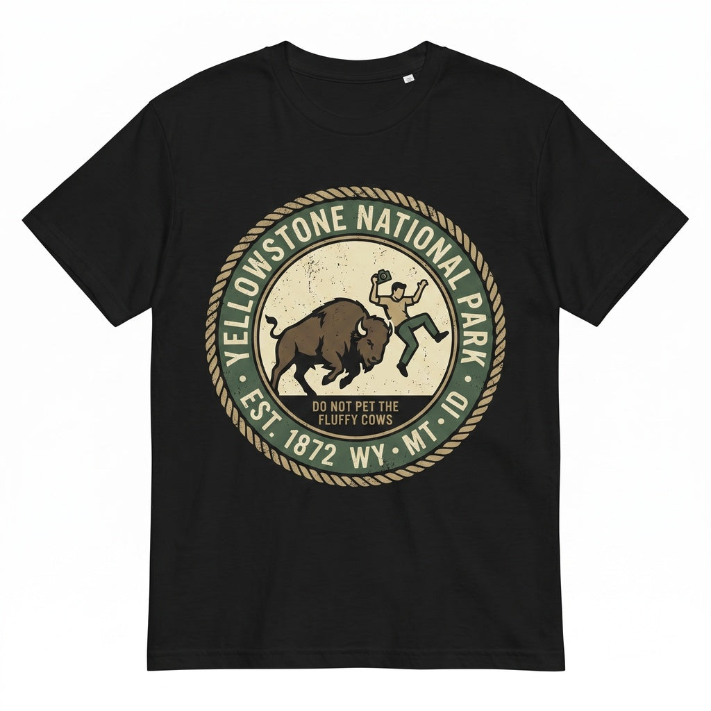 Do Not Pet The Fluffy Cow Funny Bison Graphic, Summer Family Vacation Camping Wildlife Outfit, Unisex TShirt