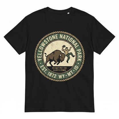 Do Not Pet The Fluffy Cow Funny Bison Graphic, Summer Family Vacation Camping Wildlife Outfit, Unisex TShirt