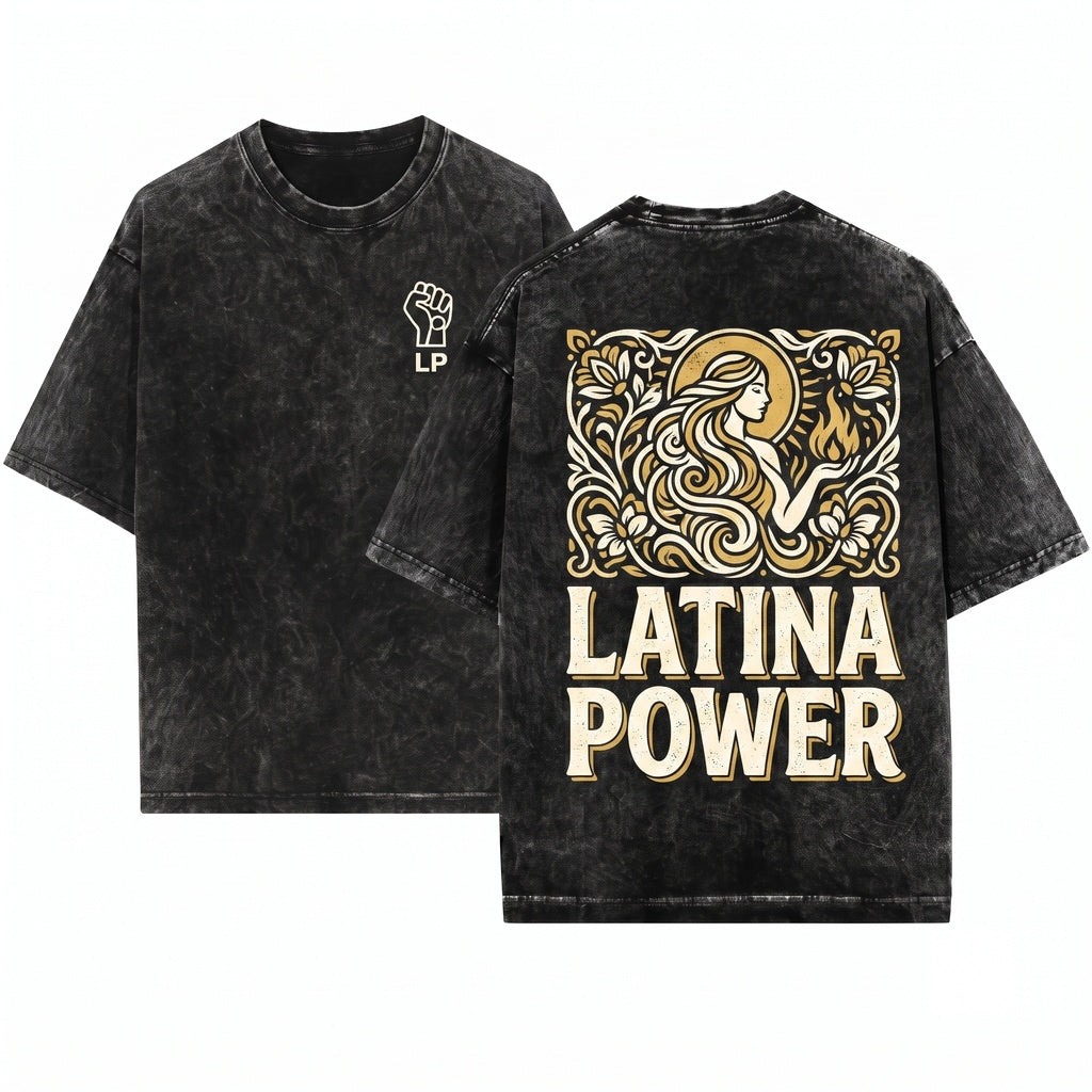 Latina Power Bold Women Empowerment Quote Graphic Unisex Wash T-Shirt