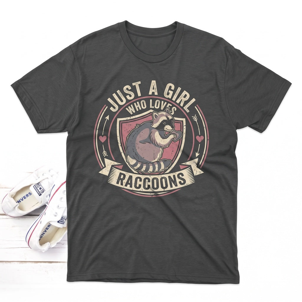 Just A Girl Who Loves Raccoons Gift, Funny Trash Panda Lover Costume, Cute Wildlife Zoologist Animal Outfit, Zookeeper Unisex