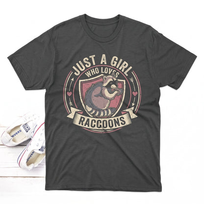 Just A Girl Who Loves Raccoons Gift, Funny Trash Panda Lover Costume, Cute Wildlife Zoologist Animal Outfit, Zookeeper Unisex