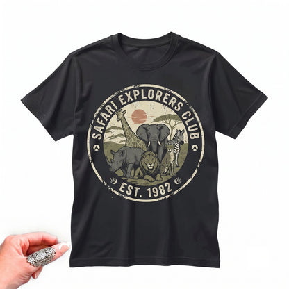 Vintage African Safari Graphic Wild Animal Rustic Adventure Gift Unisex TShirt