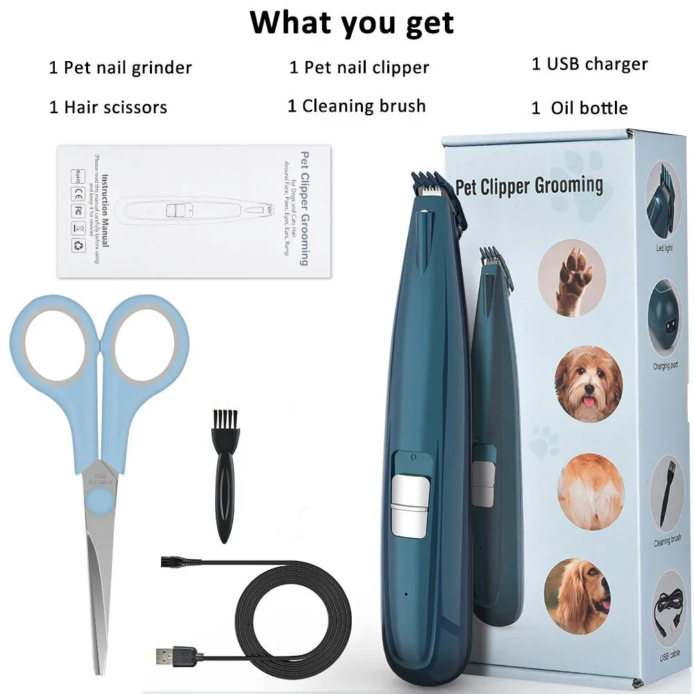 Dog Grooming Clippers Cordless Cat Puppy Clipper Low Noise Electric Pet Trimmer for Trimming The Hair Around Paws Ears