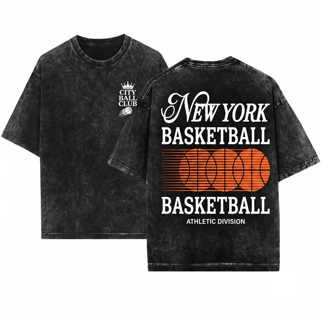 Vintage 90s NYC Basketball Graphic Unisex Wash T-Shirt