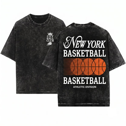 Vintage 90s NYC Basketball Graphic Unisex Wash T-Shirt