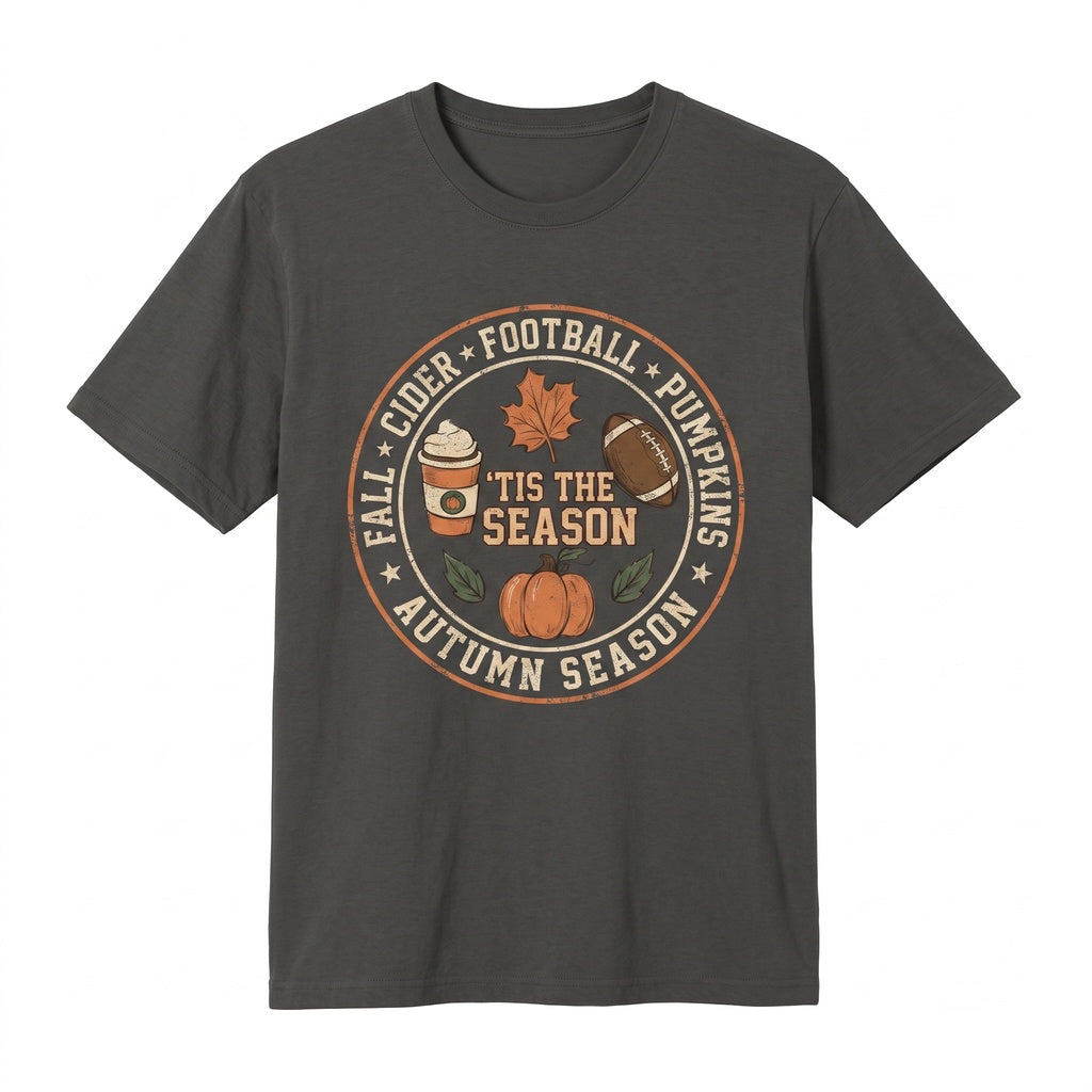 Tis The Season Football Game Day Pumpkin Coffee Autumn Fall Unisex TShirt