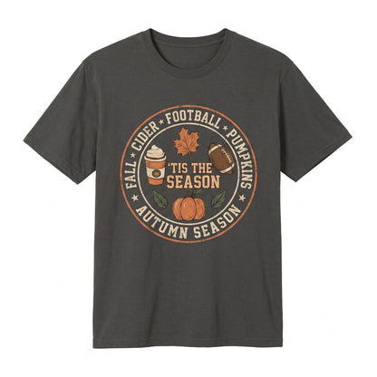 Tis The Season Football Game Day Pumpkin Coffee Autumn Fall Unisex TShirt