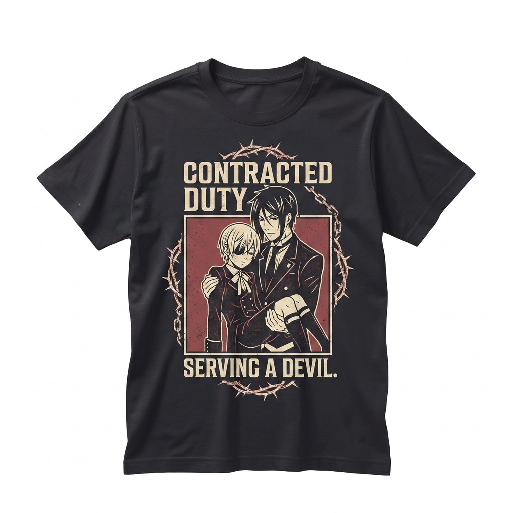 Vintage Gothic Demon Butler Graphic Anime Gift Kuroshitsuji Dark Grunge Japanese Manga Apparel Sebastian Unisex TShirt