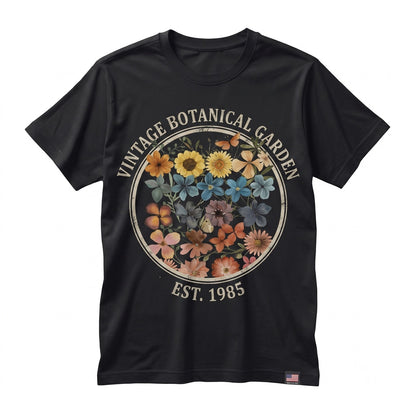 Pressed Flowers Moth Boho Botanical Graphic Unisex TShirt