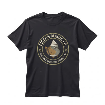 Can’t Spell Cool Without Coo Embroidered Pigeon Top, Funny Urban Bird Lover Heavyweight Graphic Apparel, Unisex TShirt