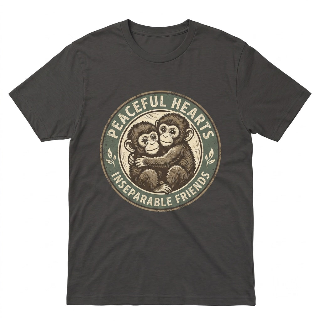 Cute Punch Monkey Hug Graphic Team Emotional Support Animal Lover Gift Unisex TShirt