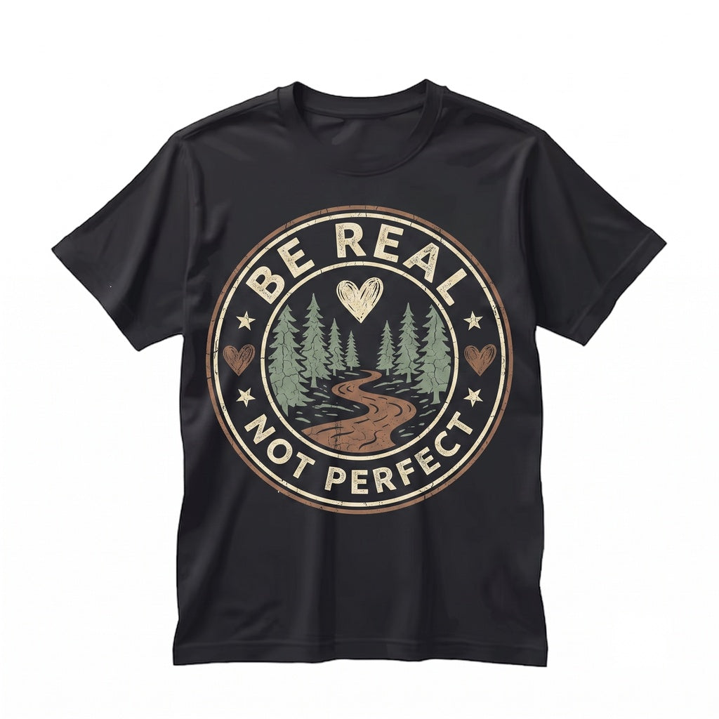 Be Real Not Perfect Inspirational Quote Positive Vibes Motivational Affirmations Unisex TShirt