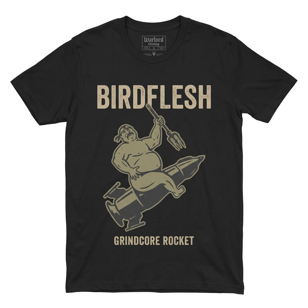 Birdflesh Grindcore Death Metal Band Graphic Cotton Black Unisex TShirt