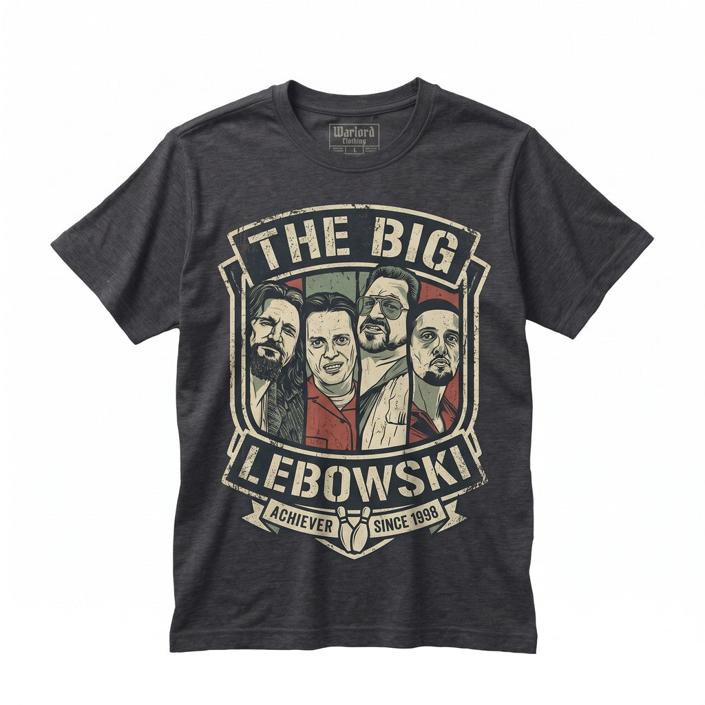 The Dude Abides Bowling Cult Comedy Movie Graphic Vintage 1990s Pop Culture Apparel Unisex TShirt