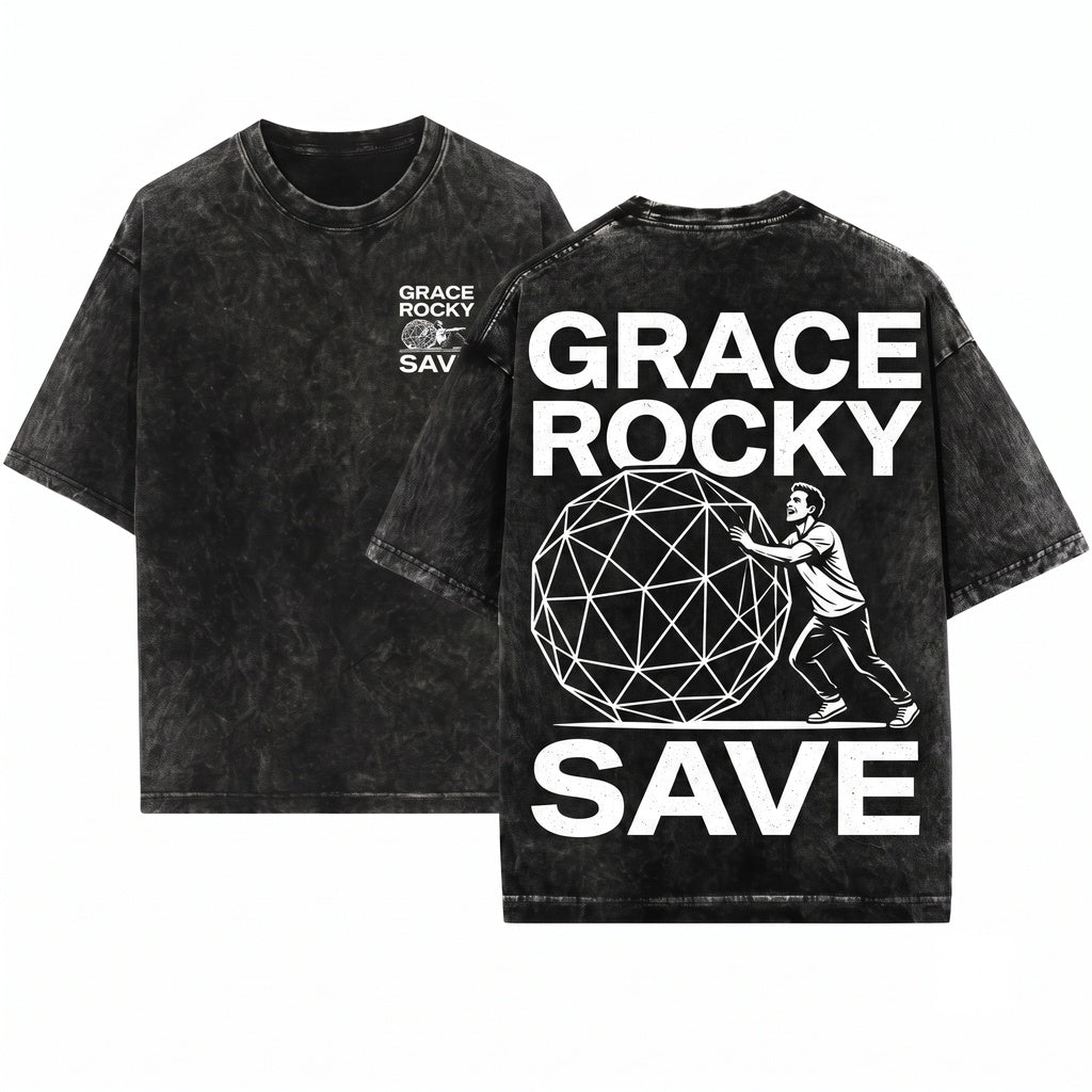 Grace Rocky Save Stars Graphic Project Hail Mary Space Gift Unisex Wash T-Shirt