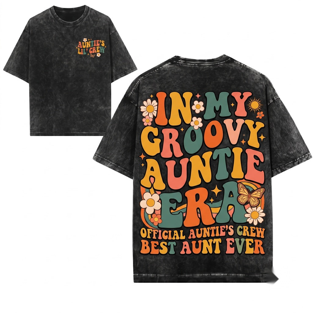In My Auntie Era Pregnancy Announcement to Sister Favorite New Aunt Gift Unisex Wash T-Shirt
