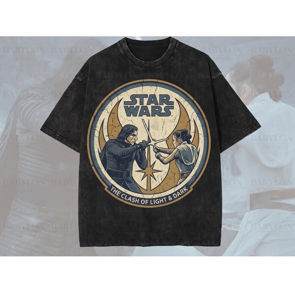 Oversized Rey Kylo Ren Galaxy Edge Theme Park Vacation Graphic Unisex TShirt