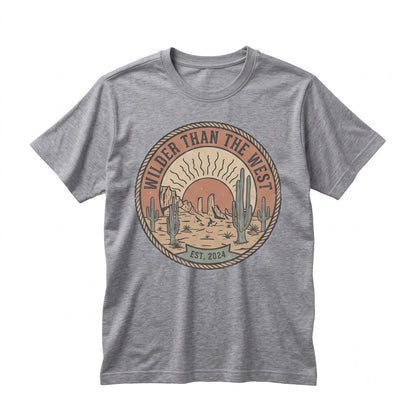 Wild Southwest Desert Vibes Cactus Graphic Rodeo Cowboy Country Music Apparel, Western Life Gift for Adults, Unisex TShirt