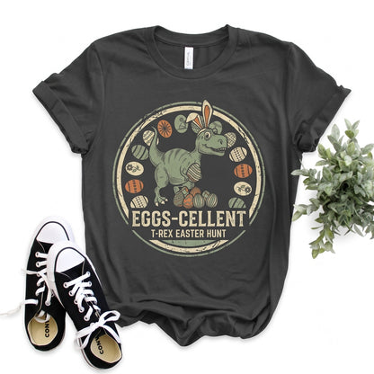 Funny Dinosaur TRex Easter Bunny Eggcellent Happy Holiday Gift Unisex TShirt