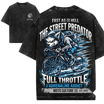 Speedy Cycling Wolf Road Bike Enthusiast Graphic Biker Gift Unisex Wash T-Shirt