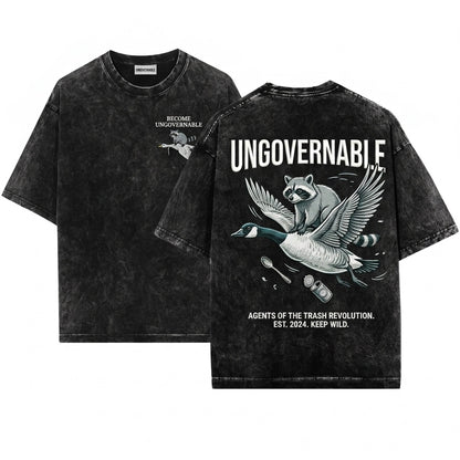 Become Ungovernable Embroidered Goose & Raccoon Shirt