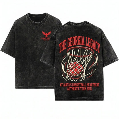 Atlanta Retro ATL Basketball Streetwear Game Day Unisex Wash T-Shirt
