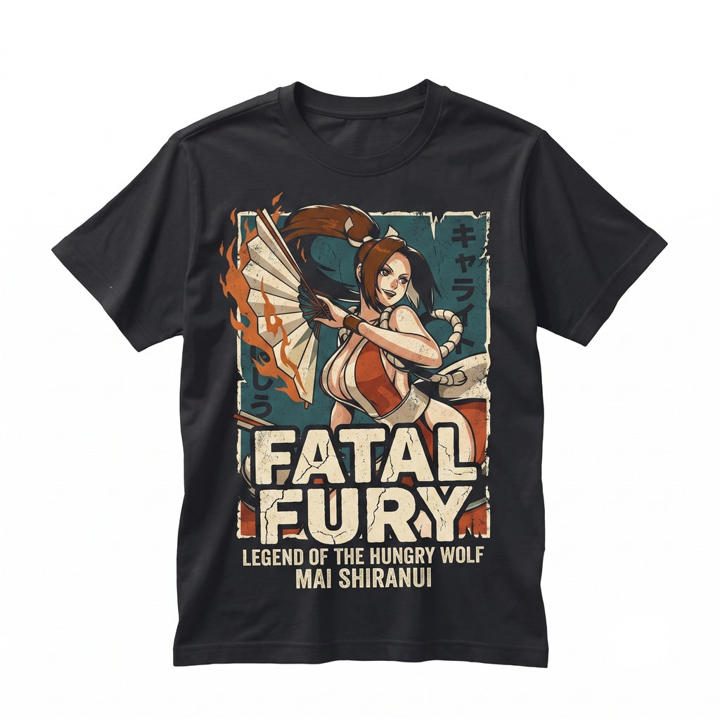 Mai Shiranui Japanese Arcade Fighting Game Graphic Retro Anime Waifu Merch Cotton Unisex TShirt