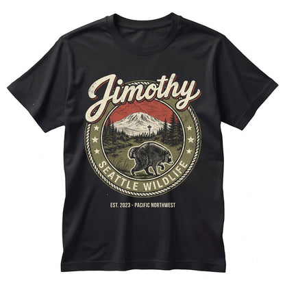 Jimothy Raccoon Vintage Seattle Wildlife Funny Viral Round King Pacific Northwest Unisex TShirt