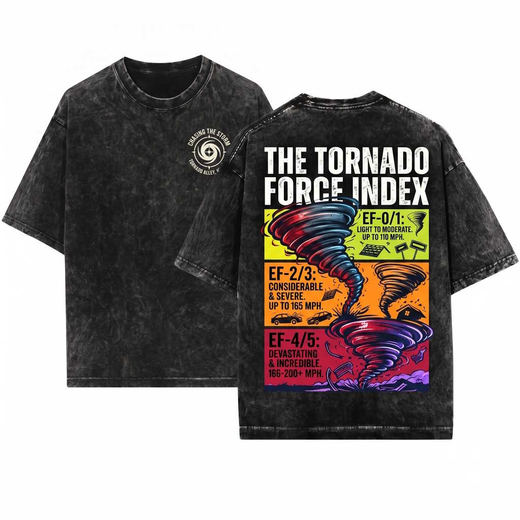 Enhanced Fujita Scale Tornado Meteorologist Weather Nerd Science Graphic Extreme Storm Chaser Gift Fans Unisex Wash T-Shirt