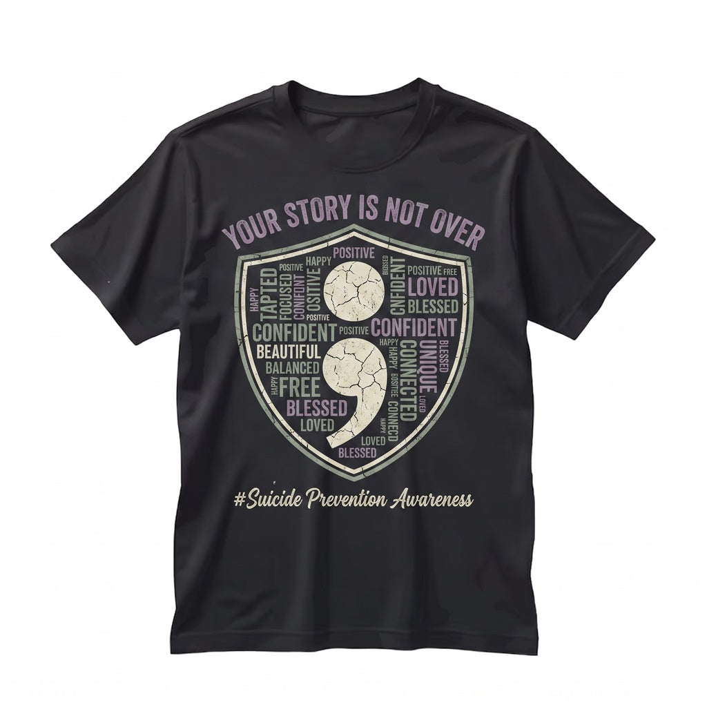 Suicide Prevention Awareness Teal Purple Ribbon Mental Health Graphic Top Unisex TShirt