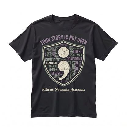 Suicide Prevention Awareness Teal Purple Ribbon Mental Health Graphic Top Unisex TShirt