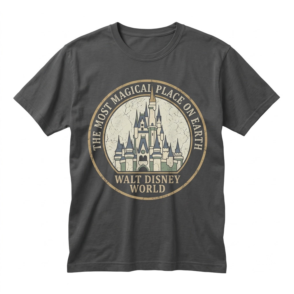 Vintage Fairy Tale Castle Family Vacation Magic Kingdom Cinderella Graphic Unisex TShirt
