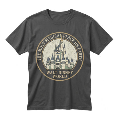 Vintage Fairy Tale Castle Family Vacation Magic Kingdom Cinderella Graphic Unisex TShirt