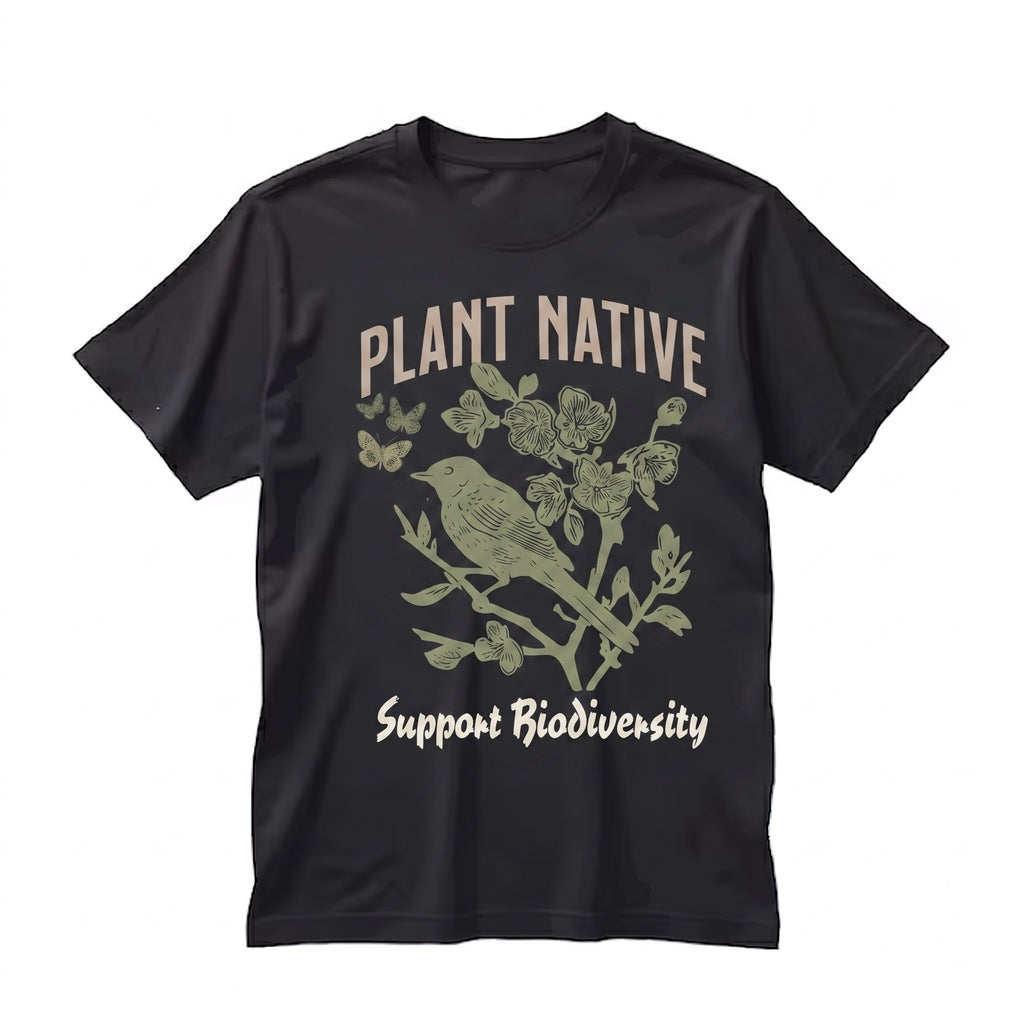Plant Native Pollinator Garden Wildflower Botanical Flora Graphic Eco Friendly Print Unisex TShirt
