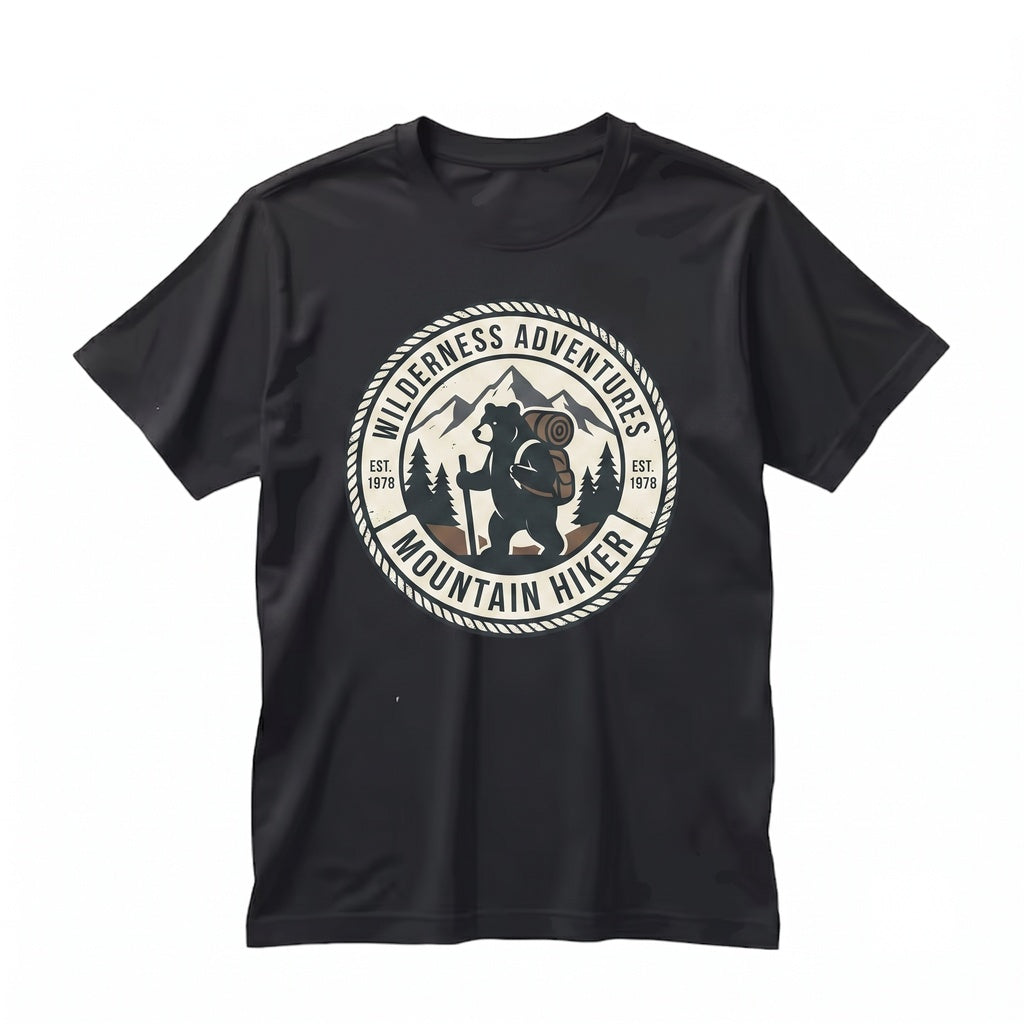 Vintage Hiking Bear Graphic Nature Lover Outdoor Adventure Wildlife Camping Gift Unisex TShirt