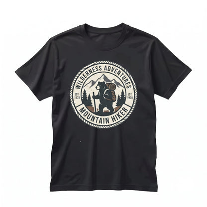 Vintage Hiking Bear Graphic Nature Lover Outdoor Adventure Wildlife Camping Gift Unisex TShirt