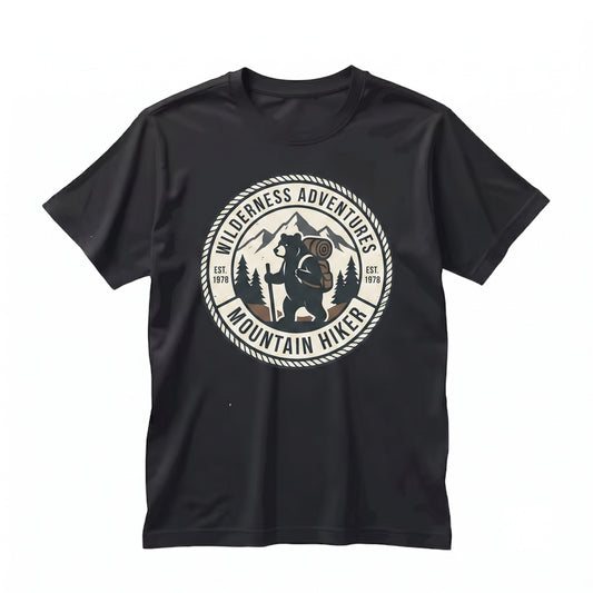 Vintage Hiking Bear Graphic Nature Lover Outdoor Adventure Wildlife Camping Gift Unisex TShirt
