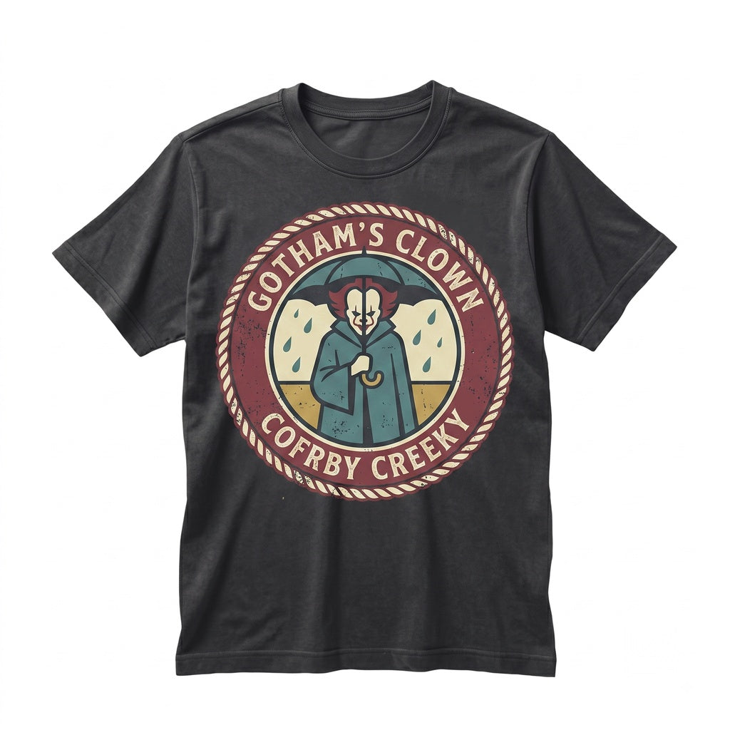 Retro 90s Horror Movie Creepy Clown Graphic Novelty Unisex TShirt