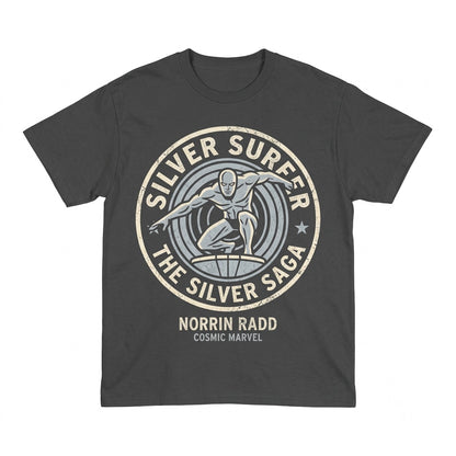 Oversized Silver Surfer Comic Retro Vintage Galactus Cosmic Superhero Graphic Unisex TShirt