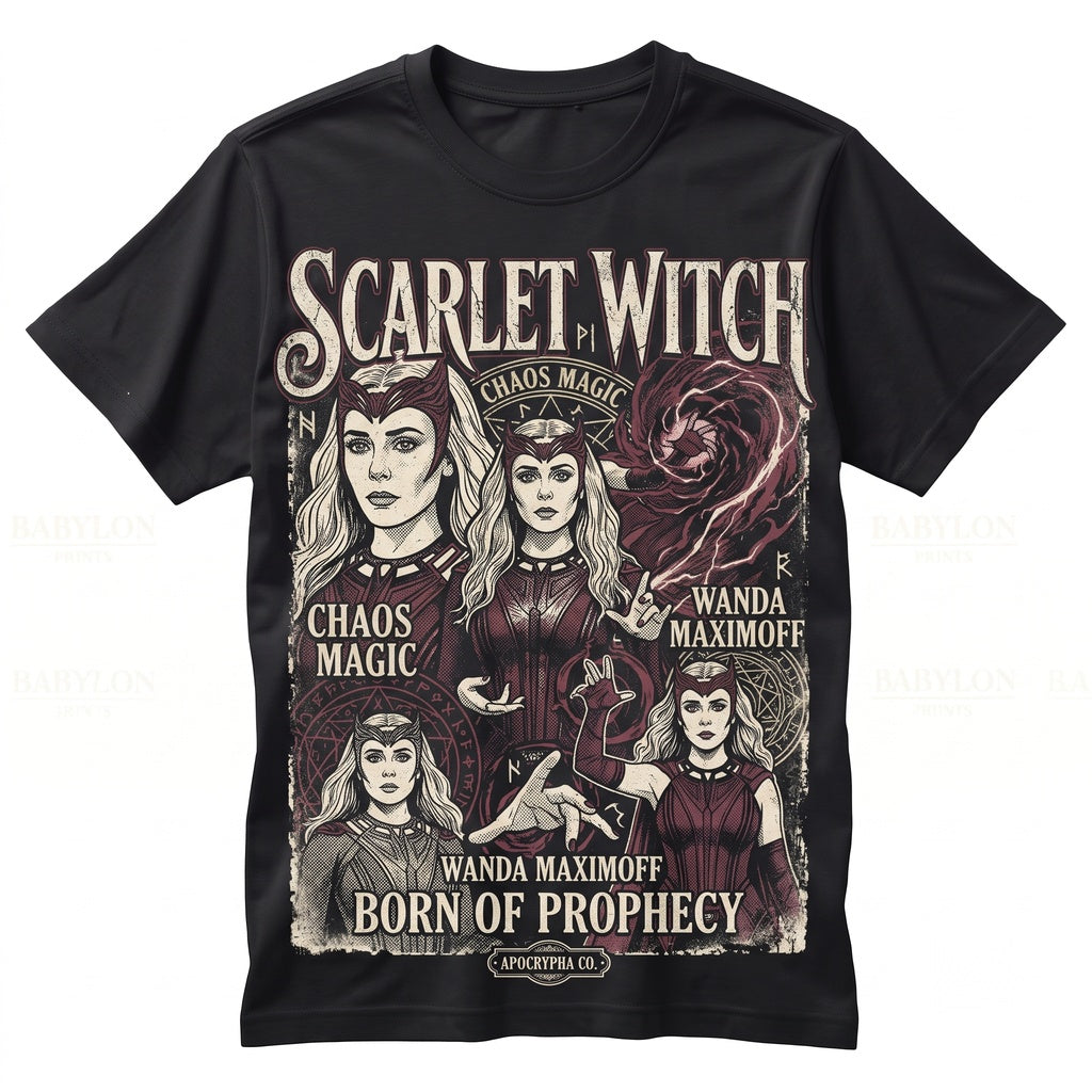 Vintage Scarlet Witch Graphic Sweatshirt Wanda Maximoff Retro Comic Book Fan Gift Unisex TShirt