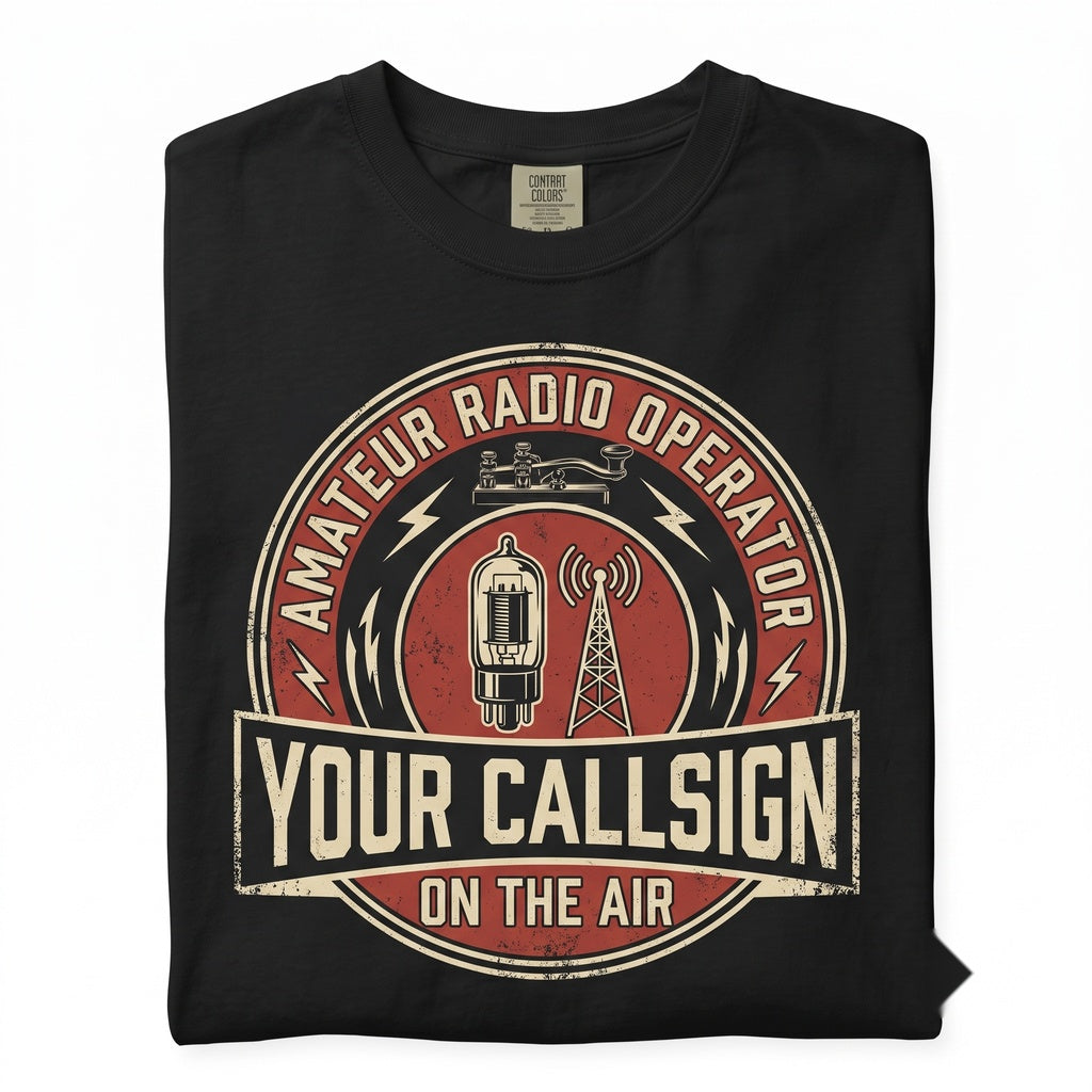 Custom Amateur Ham Radio Operator Callsign Graphic Personalized Morse Code Key Unisex TShirt
