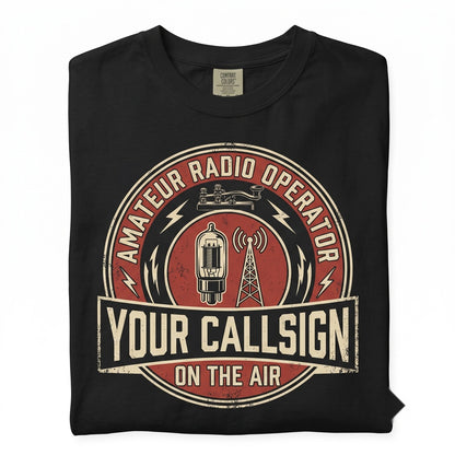 Custom Amateur Ham Radio Operator Callsign Graphic Personalized Morse Code Key Unisex TShirt