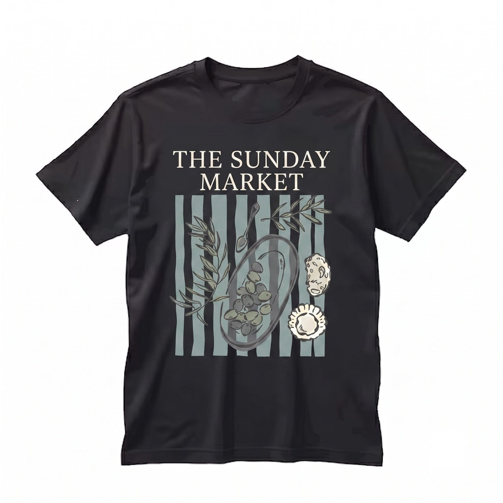 French Sunday Market Vintage Graphic Aesthetic Cotton Top Unisex TShirt