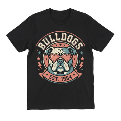Neon Bulldogs Mascot Back To School Sports Logo Apparel Unisex TShirt